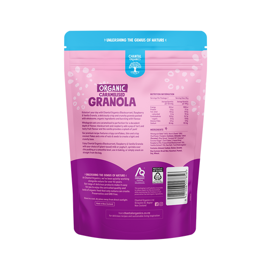 Chantal Organics - Blackcurrant, Raspberry & Vanilla Granola 350g