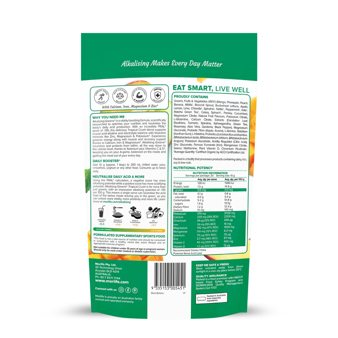 Morlife - Alkalising Greens Tropical Crush 700g
