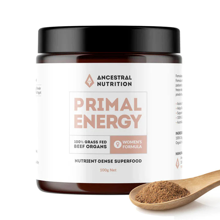 Ancestral Nutrition - Primal Energy Women Grass Fed Beef Organs - Glenelg Health & Wholefoods