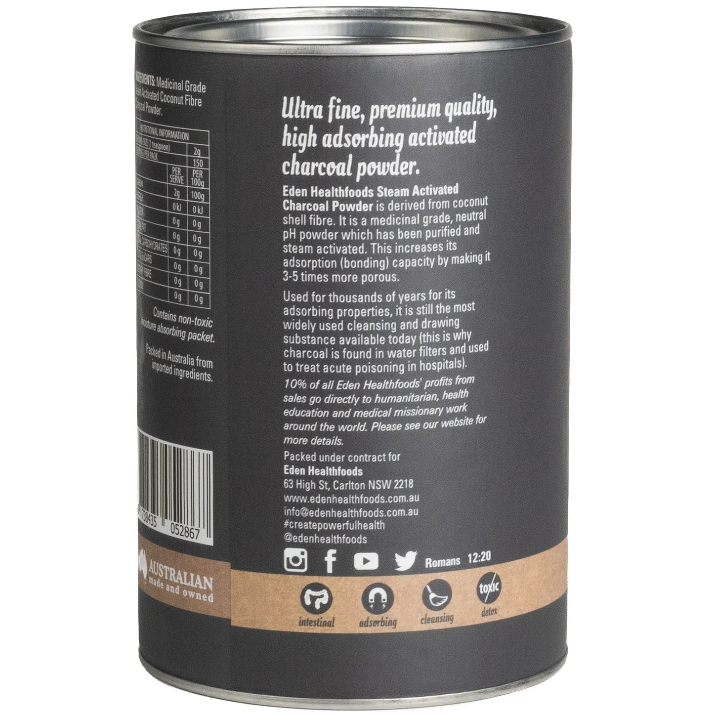 Eden Healthfoods - Activated Charcoal 300g