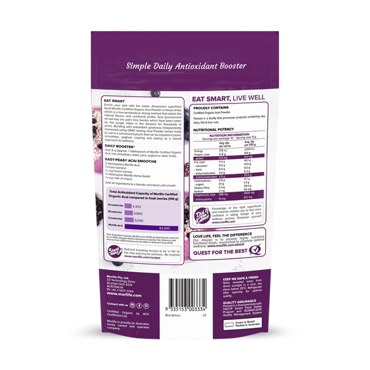 Morlife - Certified Organic Acai Powder 80g