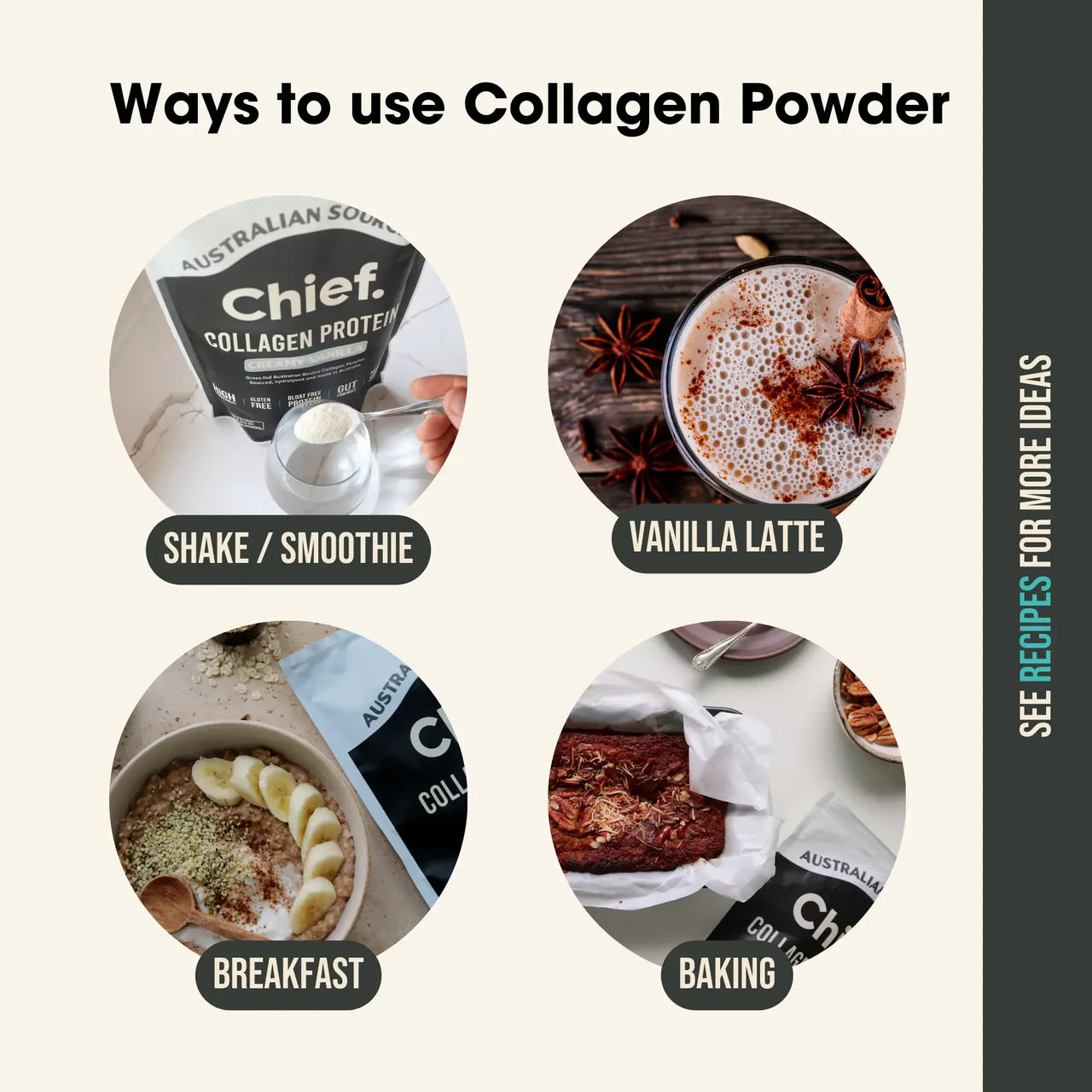Chief - Collagen Protein Powder Vanilla 450g - Glenelg Health & Wholefoods