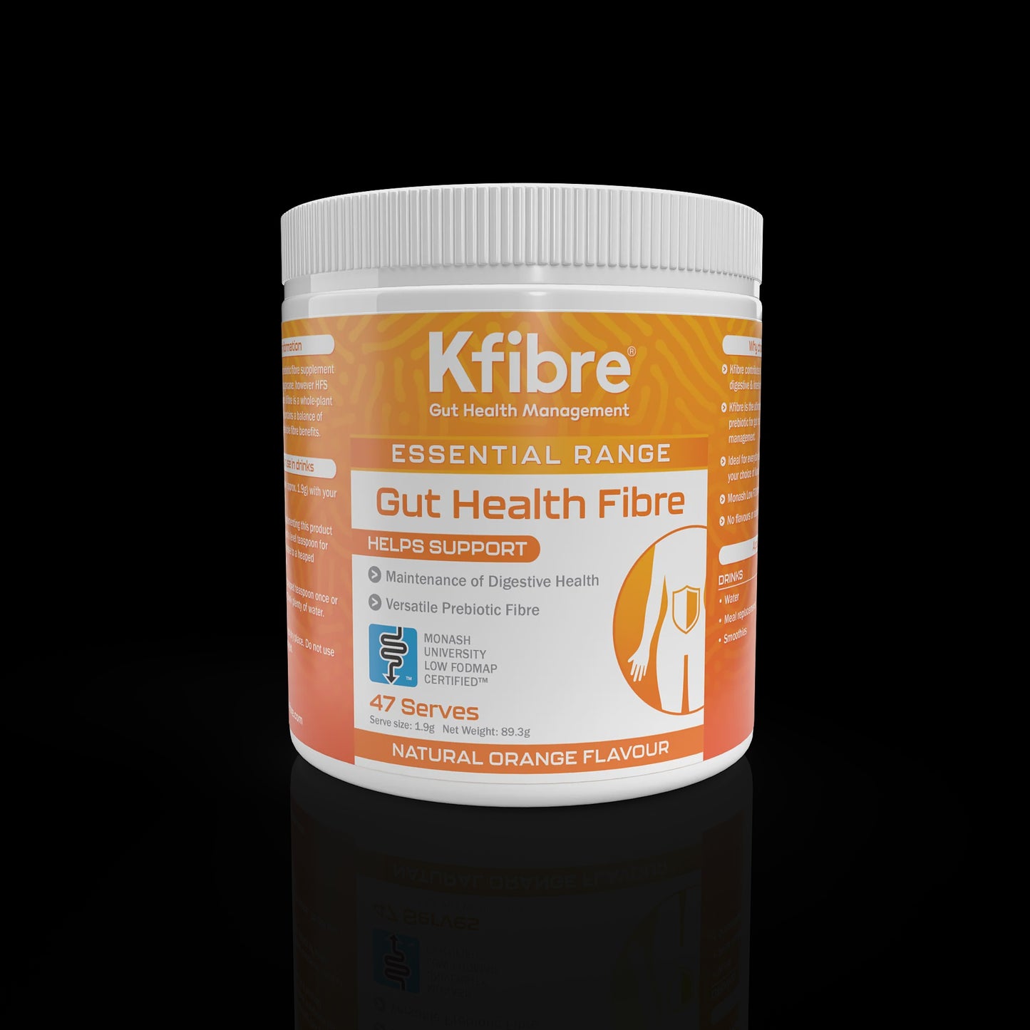 Kfibre - Essential Gut Health Fibre Natural Orange Tub 89.3g