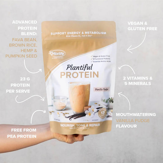 Morlife - Plantiful Protein Vanilla Fudge 440g