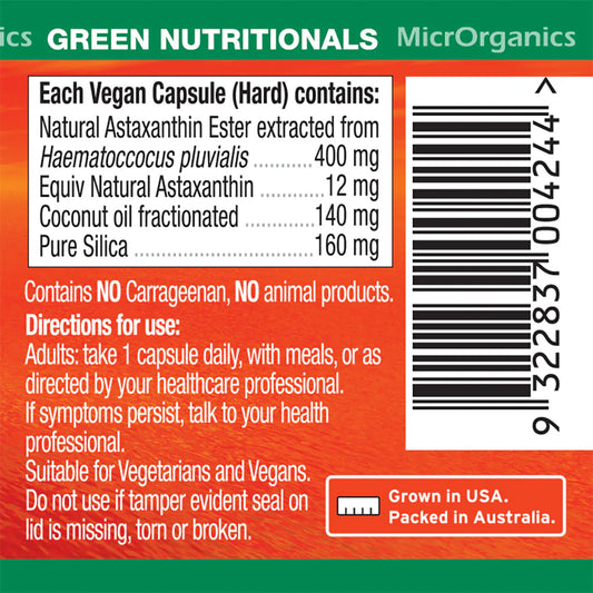 Green Nutritionals - Astaxanthin 12 mg 60 Caps