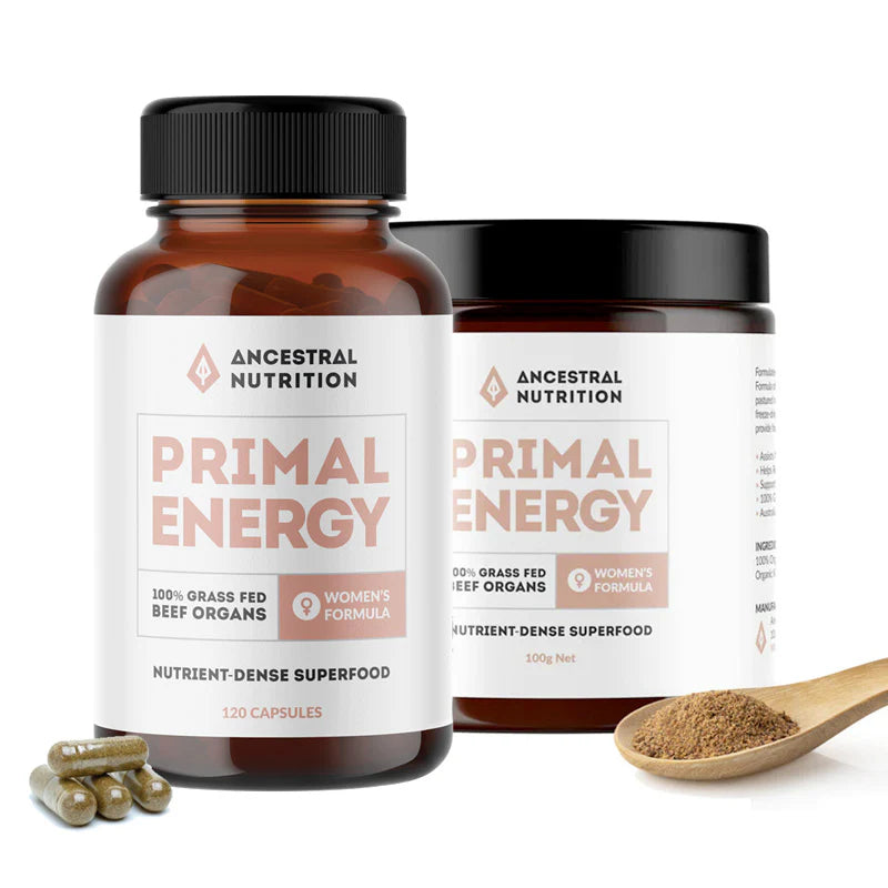 Ancestral Nutrition - Primal Energy Women Grass Fed Beef Organs - Glenelg Health & Wholefoods