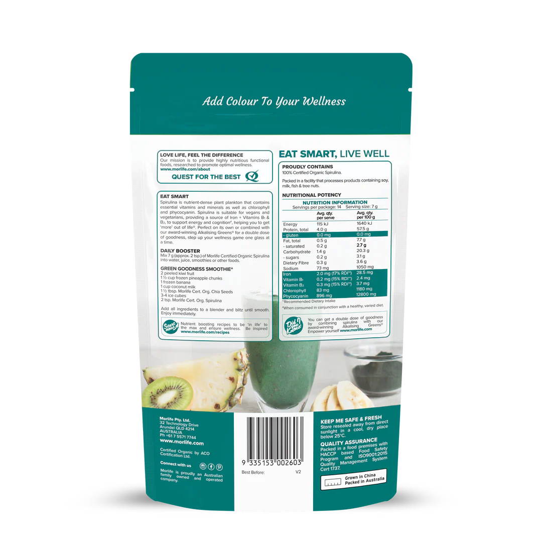 Morlife - Spirulina Certified Organic 250g