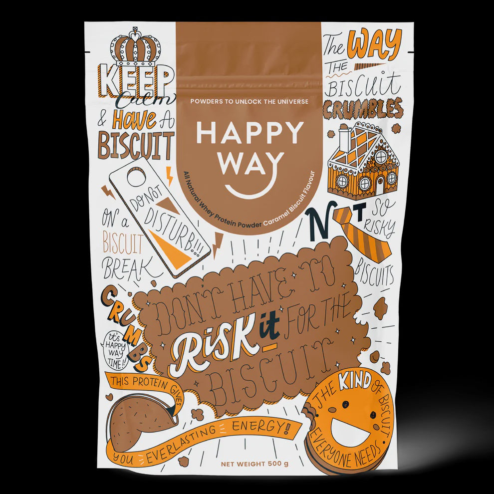 Happy Way - Whey Protein Powder Caramel Biscuit