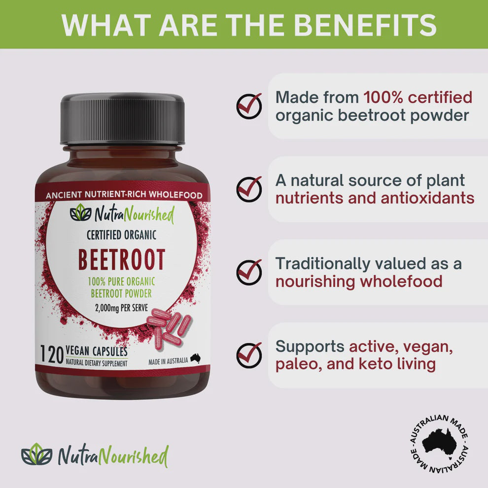 Nutra Nourished - Organic Beetroot 120 Capsules