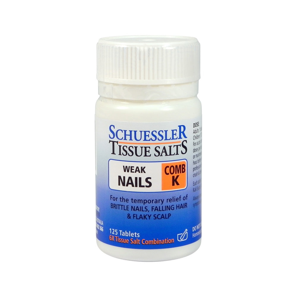 Schuessler Tissue Salts - Comb K Weak Nails 125 Tablets
