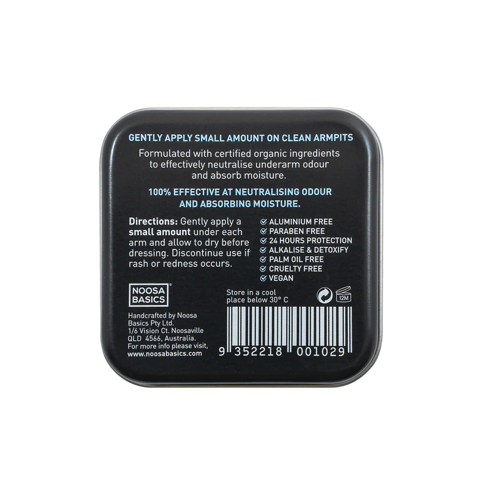 Noosa Basics - Organic Deodorant Charcoal & Eucalyptus Tin