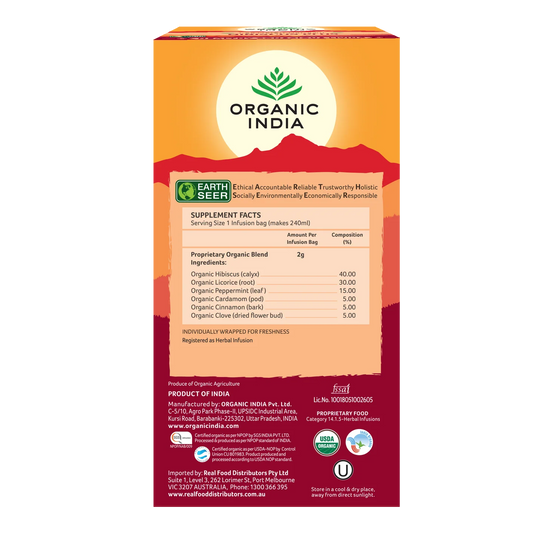 Organic India - Hibiscus Plus Tea 25 Bags