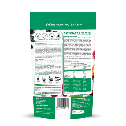 Morlife - Alkalising Greens Berry Burst 200g