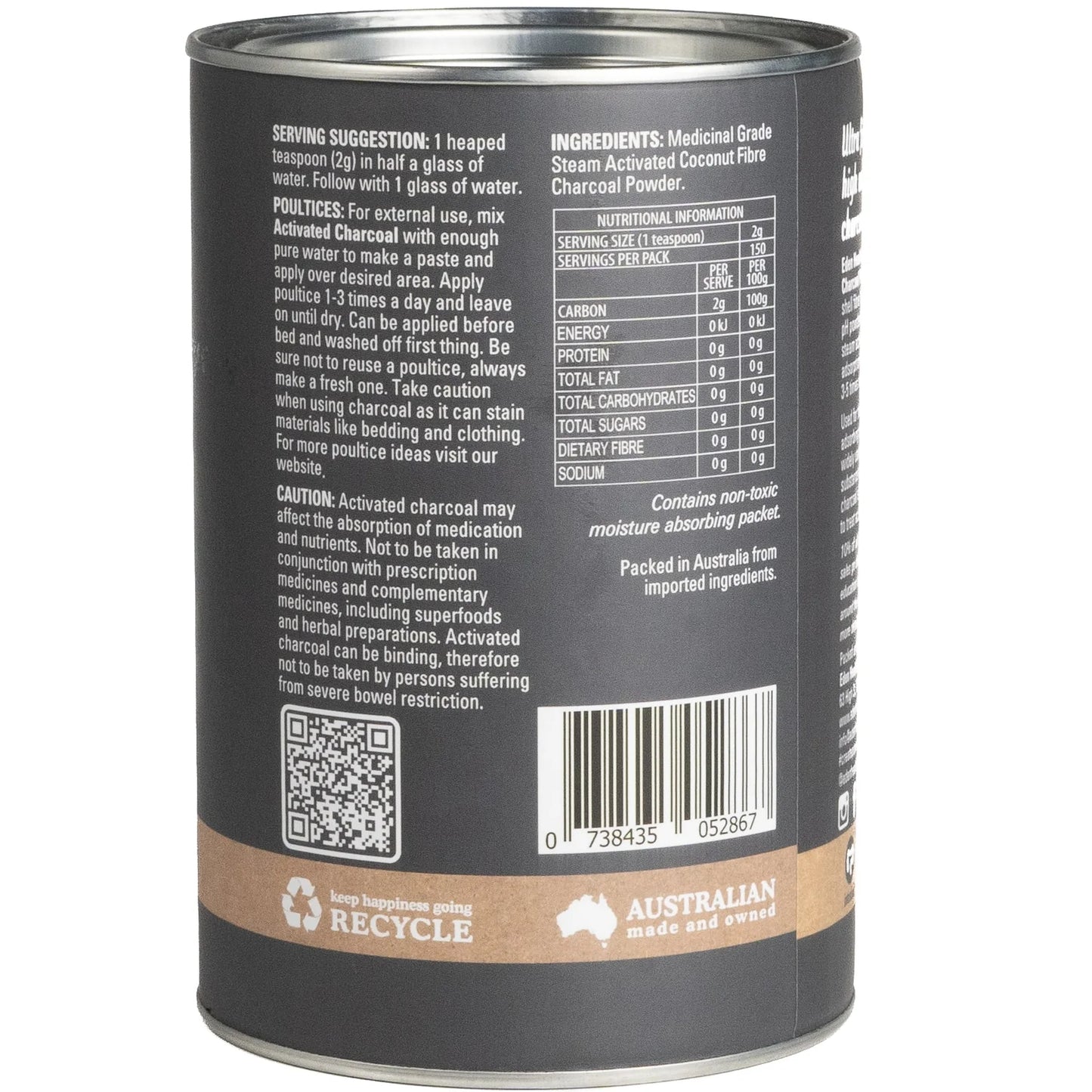 Eden Healthfoods - Activated Charcoal 300g