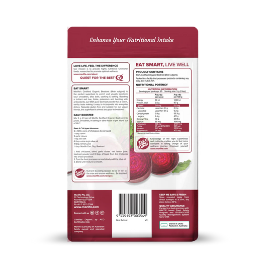 Morlife - Beetroot Powder Certified Organic 150g