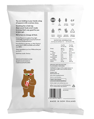 Serious Food Co - Serious Organic Popcorn Better Butter 70g