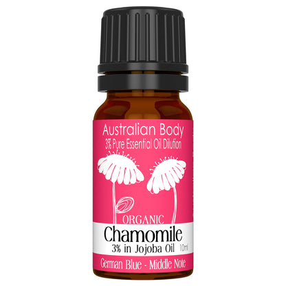 Australian Body - Chamomile (German Blue) - 3% Pure Organic Essential Oil in Organic Jojoba Oil 10ml