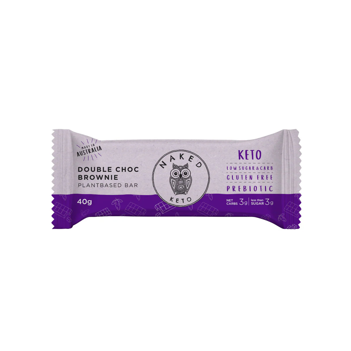 Naked Paleo - Double Choc Brownie Keto Bar 40g