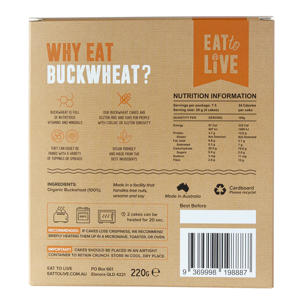 Eat To Live - Buckwheat Cakes No Added salt