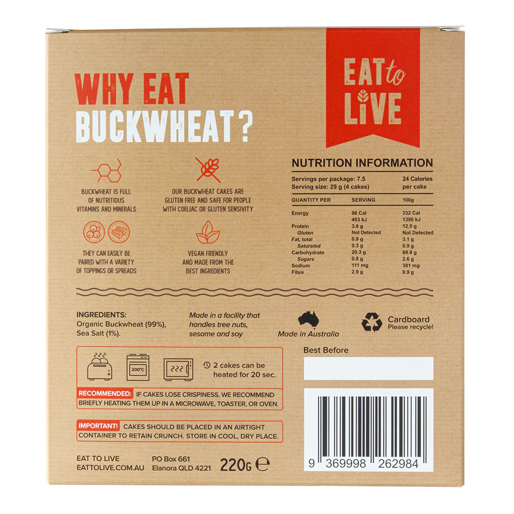 Eat To live - Original Buckwheat Cakes 2 Pack