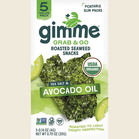 Gimme - Roasted Seaweed Snacks Grab & Go Sea Salt & Avocado Oil 5x4g