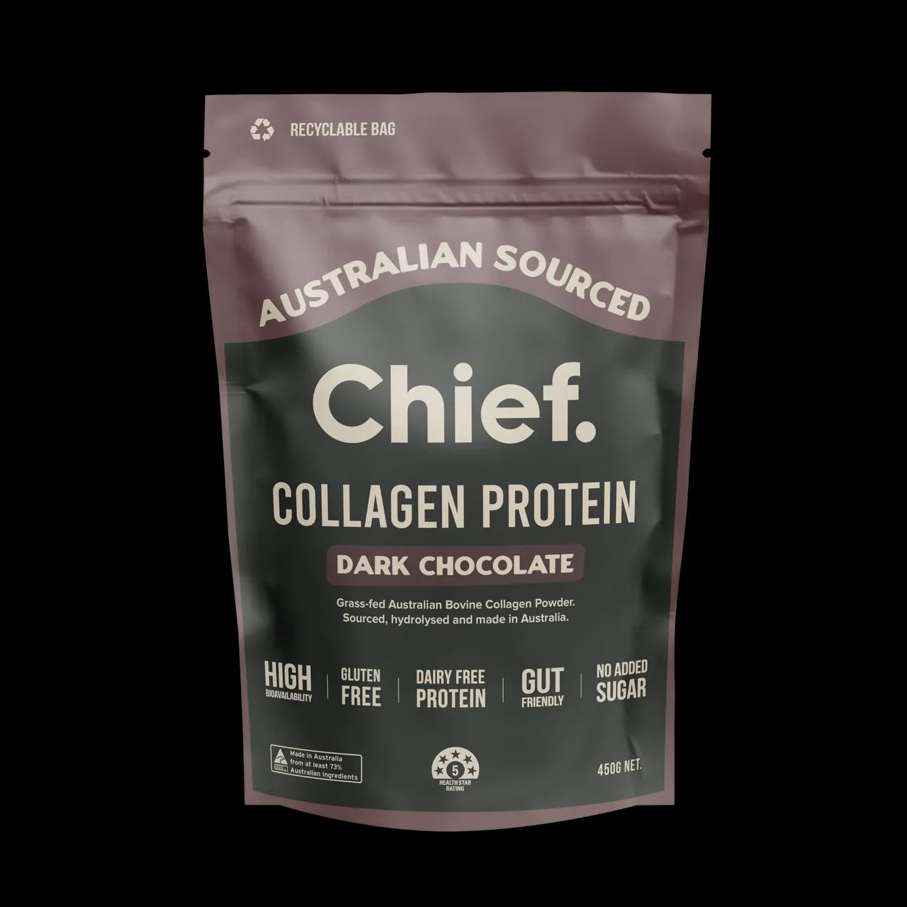 Chief - Collagen Protein Powder Dark Chocolate 450g - Glenelg Health & Wholefoods