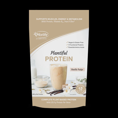Morlife - Plantiful Protein Vanilla Fudge  440g