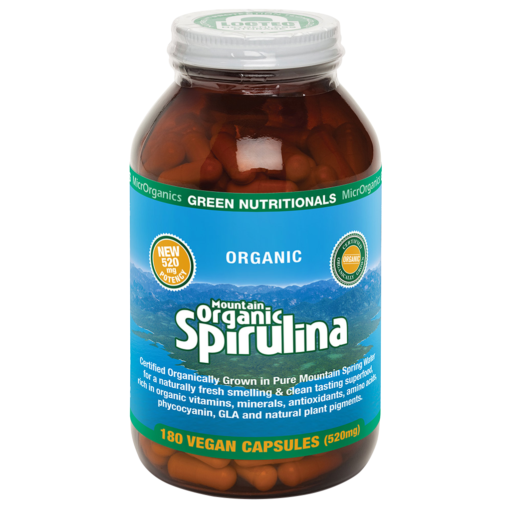 Green Nutritionals - Mountain Organic Spirulina Capsules