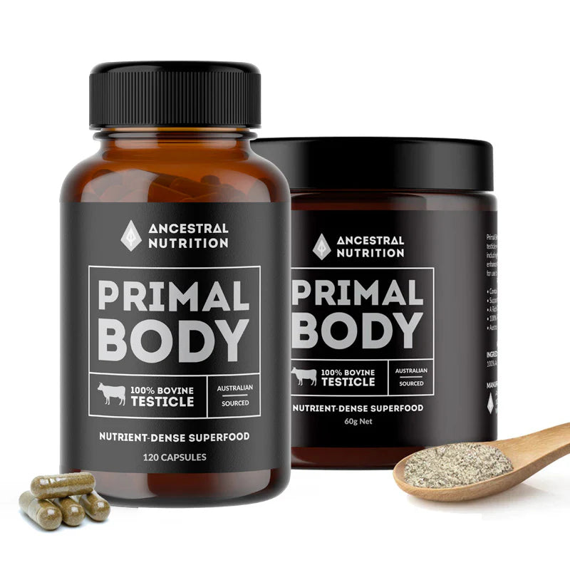 Ancestral Nutrition - Primal Body Grass Fed Bovine Testicle - Glenelg Health & Wholefoods
