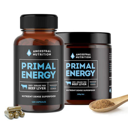 Ancestral Nutrition - Primal Energy Grass Fed Beef Liver - Glenelg Health & Wholefoods