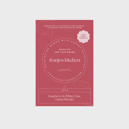 Franjos Kitchen - Raspberry & White Choc Mama Biscuits