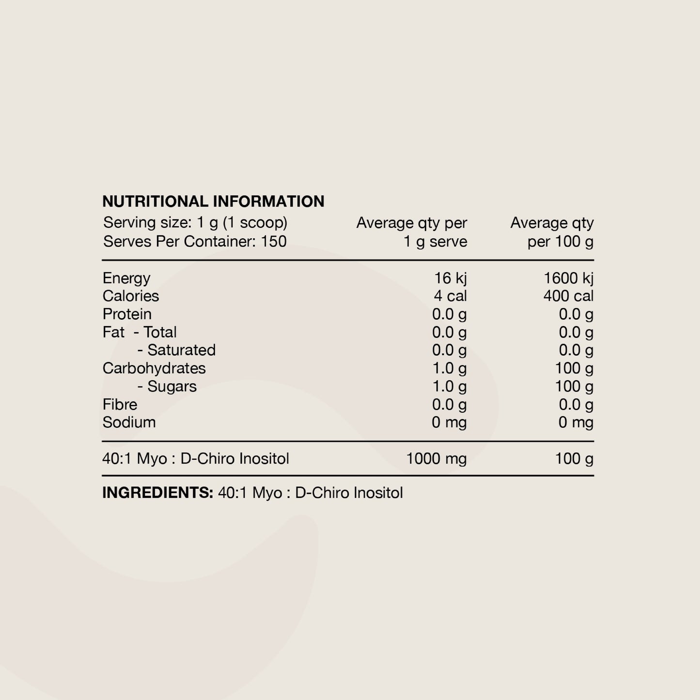 Switch - Inositol 40:1 MYO : D-Chiro Inositol 150g