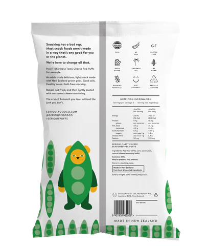 Serious Food Co - Tasty Cheese Pea Puffs 100g