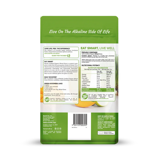 Morlife - Wheatgrass Certified Organic 200g