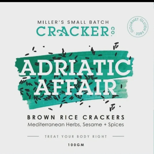 Miller's Small Batch Cracker Co - G/F Brown Rice Cracker - Adriatic Affair - Mediterranean Herbs 100g
