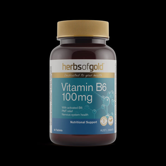 Herbs of Gold - Vitamin B6 100mg. 60 Tablets