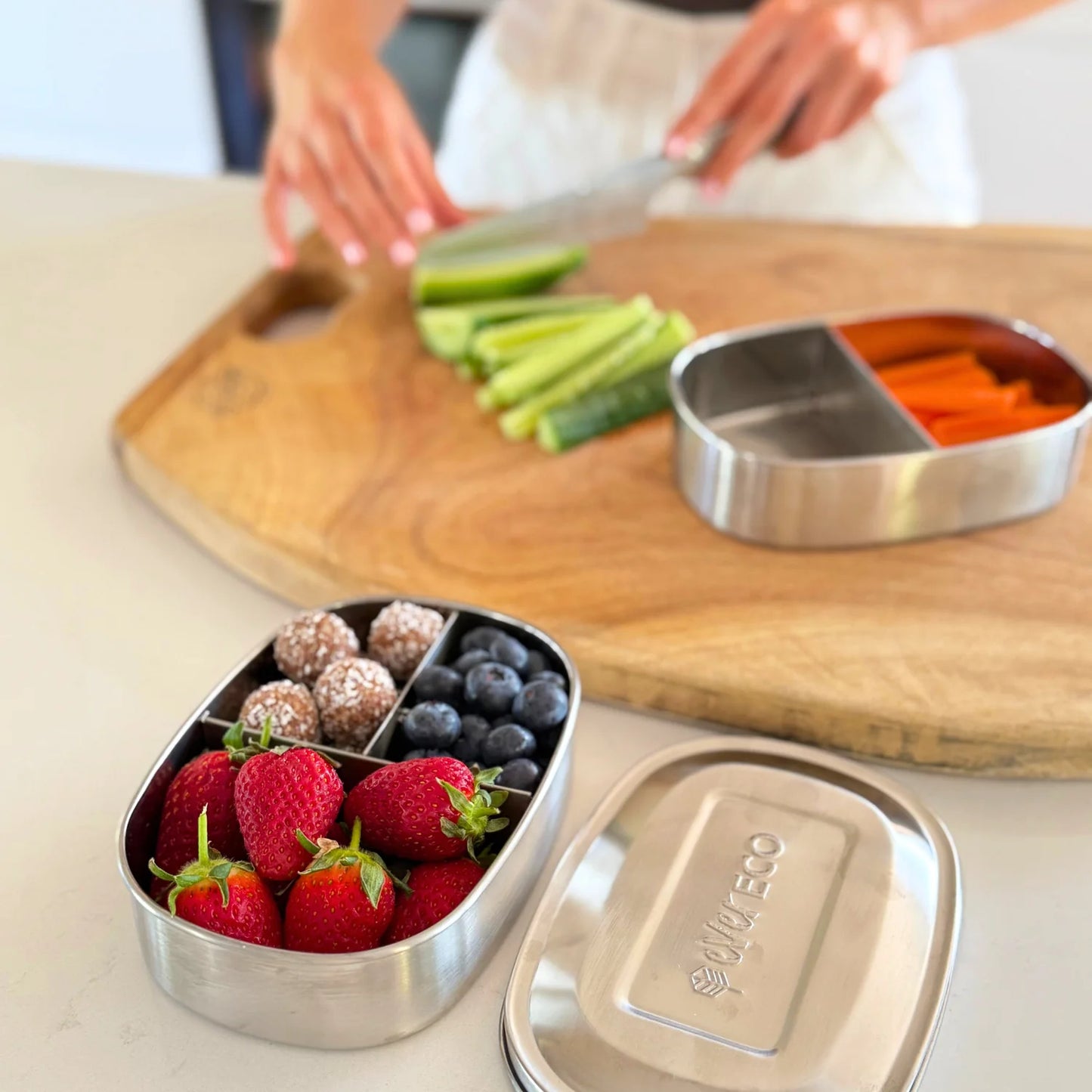 Ever Eco - Stainless Steel 3 Compartment Bento Snack Box