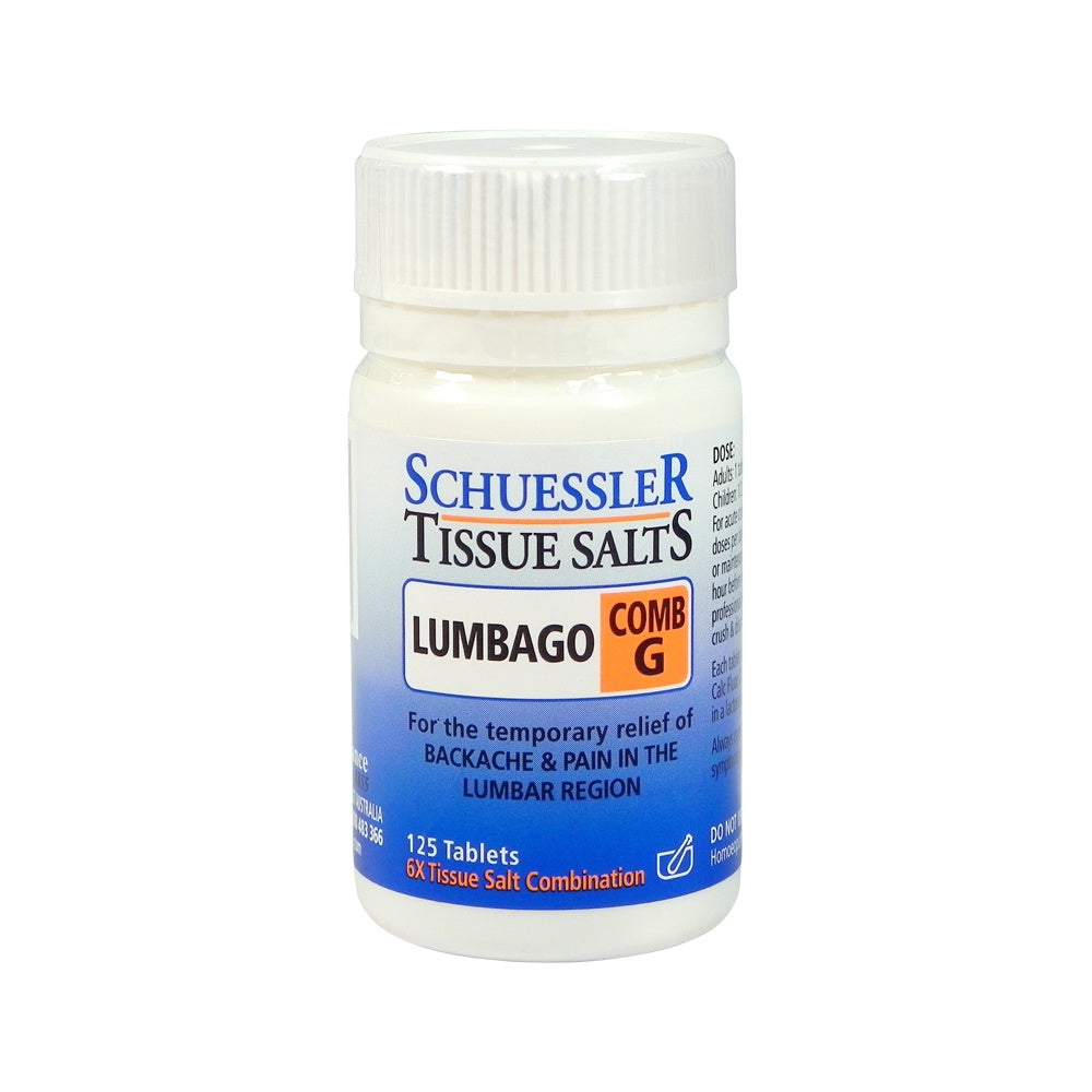 Schuessler Tissue Salts - Comb G  Lumbago 125 Tablets