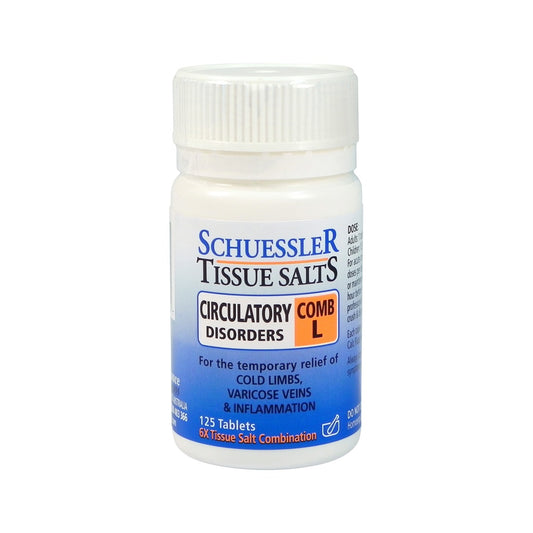 Schuessler Tissue Salts - Comb L Circulation 125 Tablets