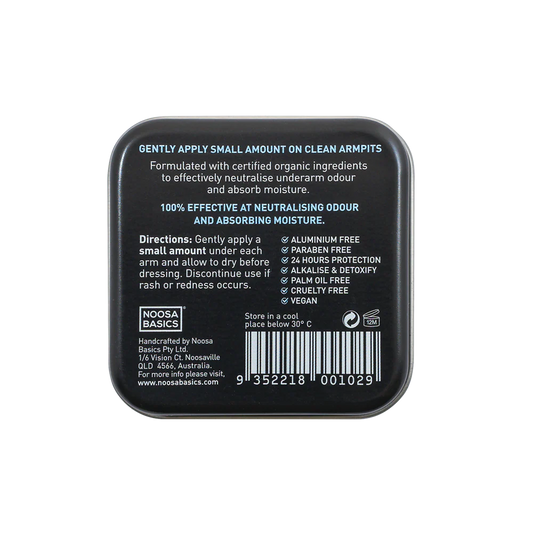 Noosa Basics - Organic Deodorant Charcoal & Eucalyptus Tin