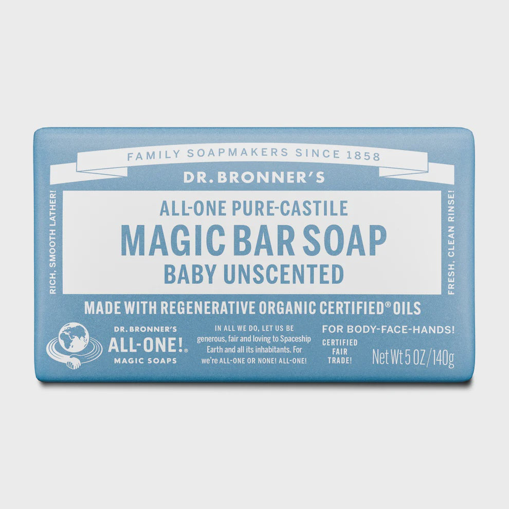 Dr Bronner's - Baby Unscented  Castile Magic Soap Bar