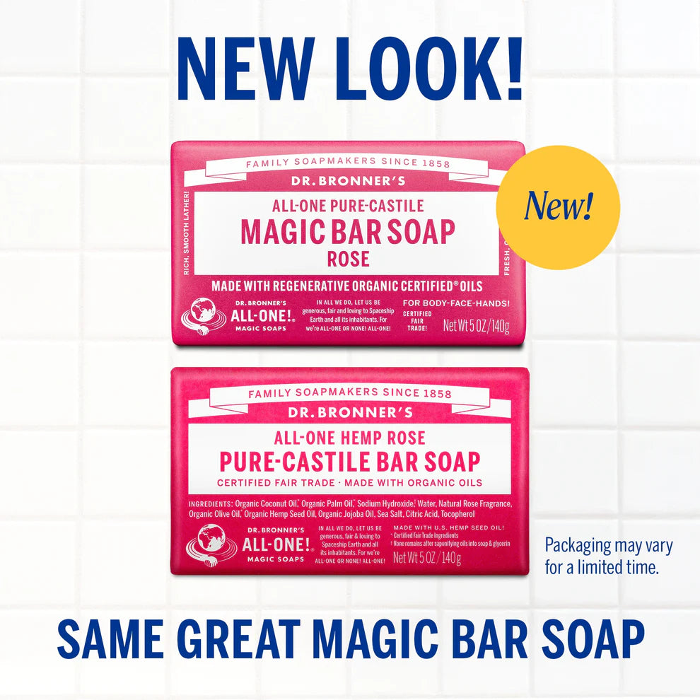 Dr Bronner's - Magic Bar Soap - Rose