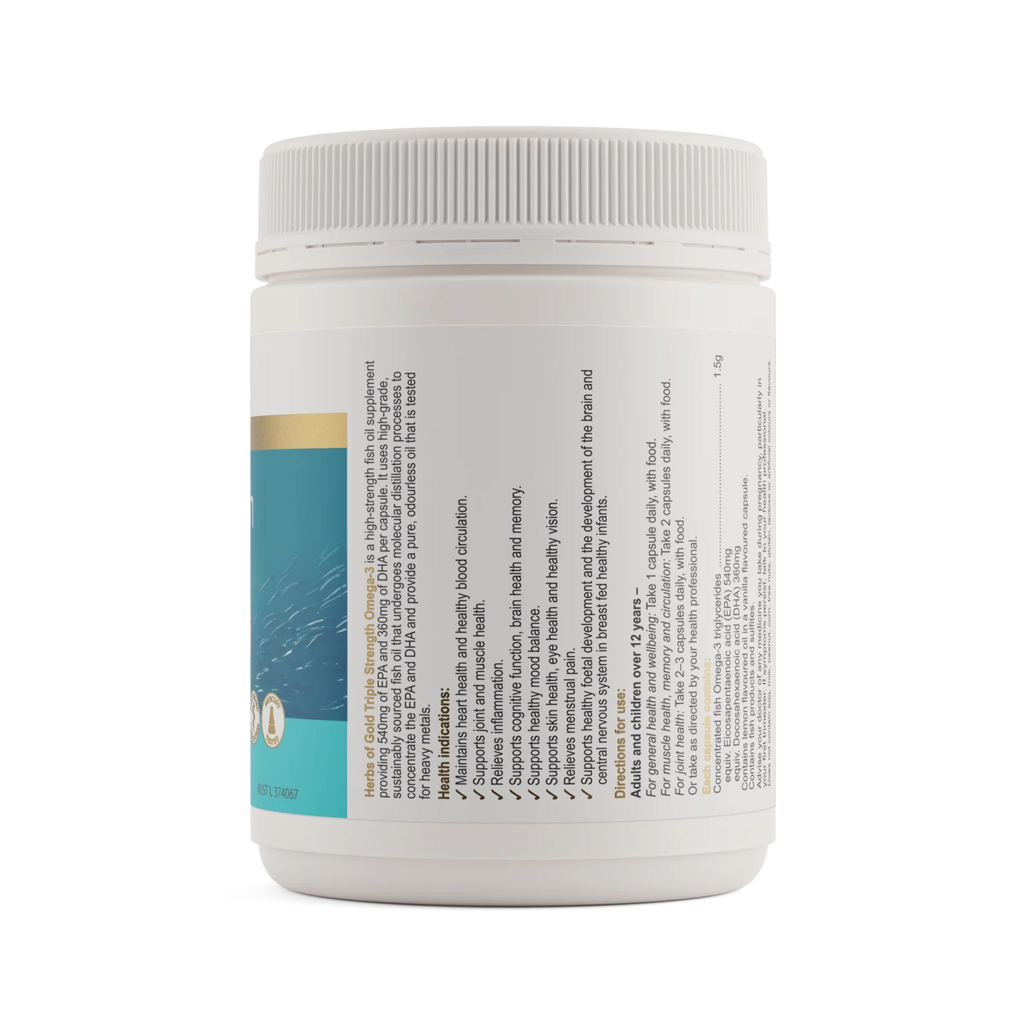 Herbs of Gold - Triple Strength Omega 3 150 Capsules