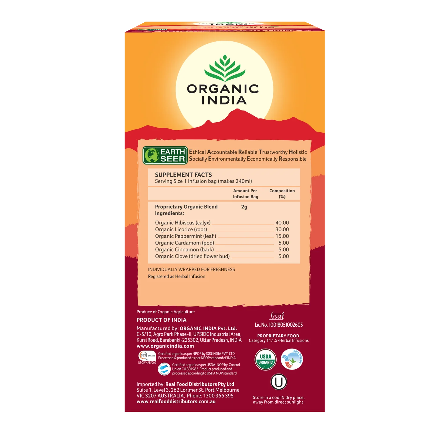 Organic India - Hibiscus Plus Tea 25 Bags