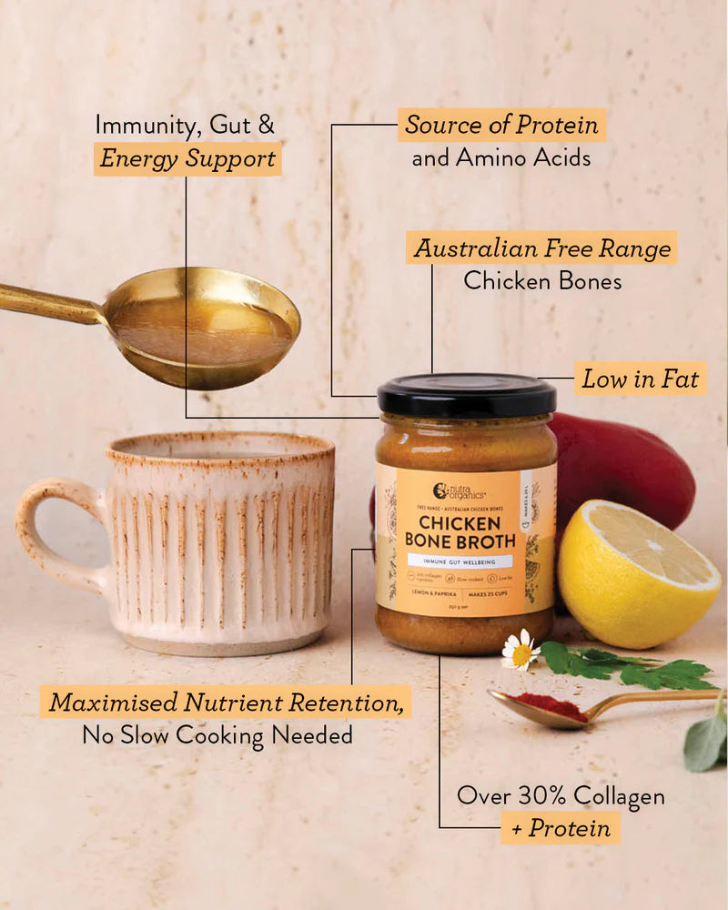 Nutra Organics - Chicken Bone Broth Concentrate Lemon Paprika 250g Jar