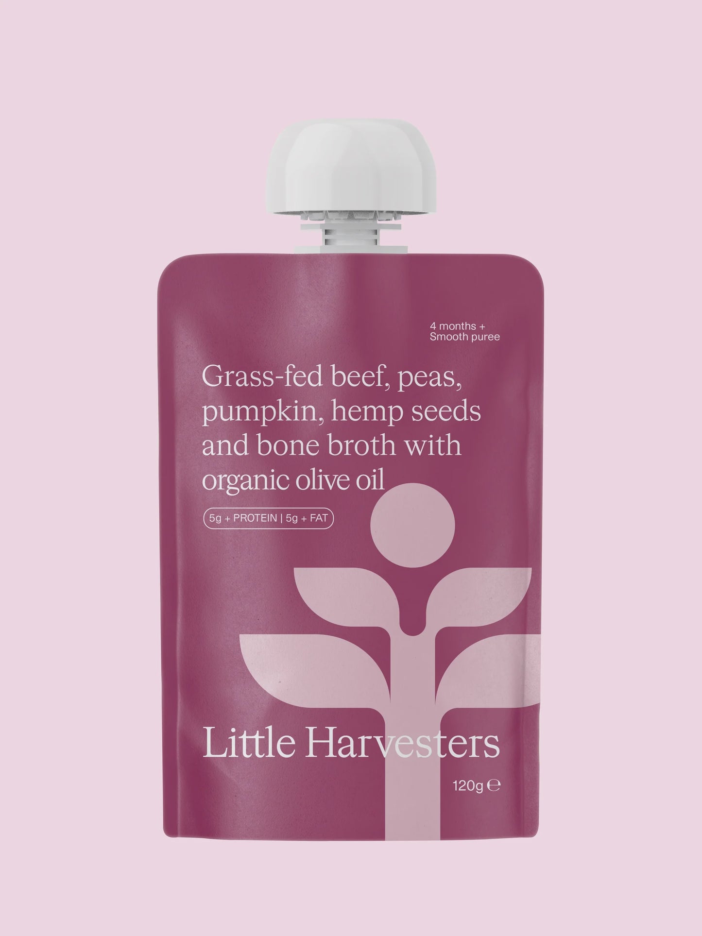 Little Harvesters - Puree Pouch Grass Beef & Peas 120g