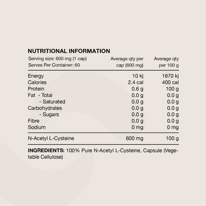 Switch - NAC 100% N-Acetyl L-Cysteine 60 Capsules