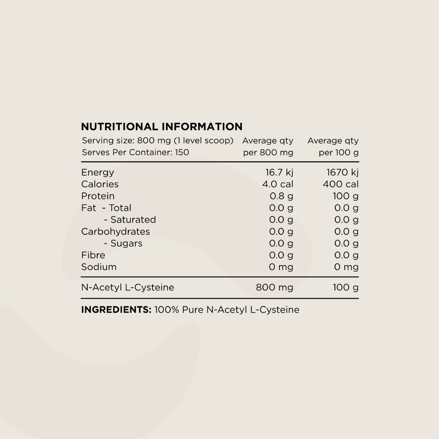 Switch - NAC 100% N-Acetyl L-Cystine 120g