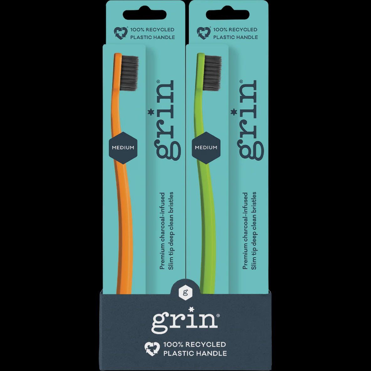 Grin - Recycled Toothbrush Medium Lime / Orange