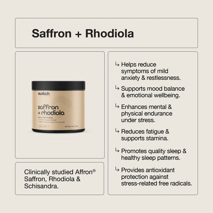 Switch - Saffron + Rhodiola Stress Relief 60caps
